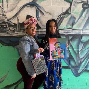 Blue and Brown Patterned Women's Skirt